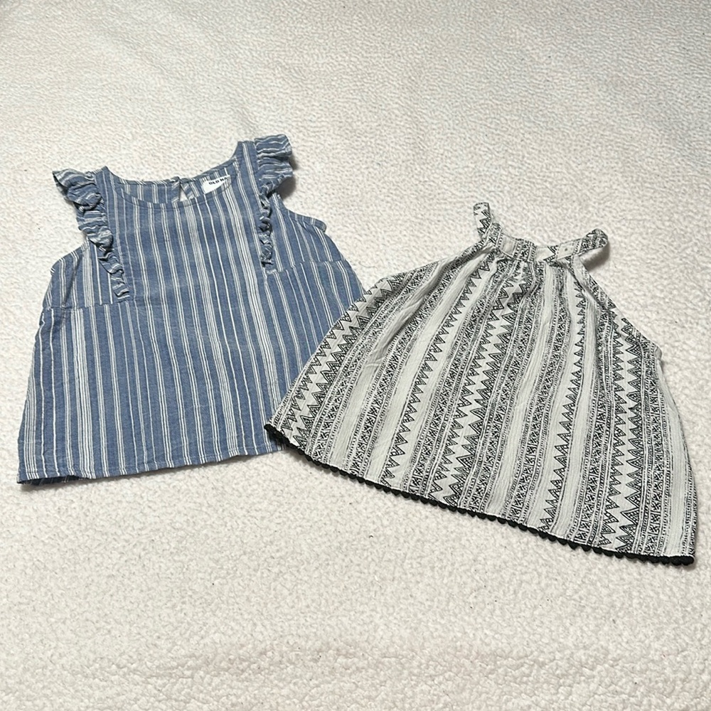 2 Girls Old Navy Summer Shirts, EUC, Size 6-7